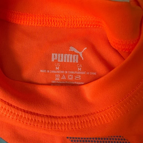 Puma Vibrant Orange Rash Guard and Aqua Swim Trunks - Picture 4 of 7